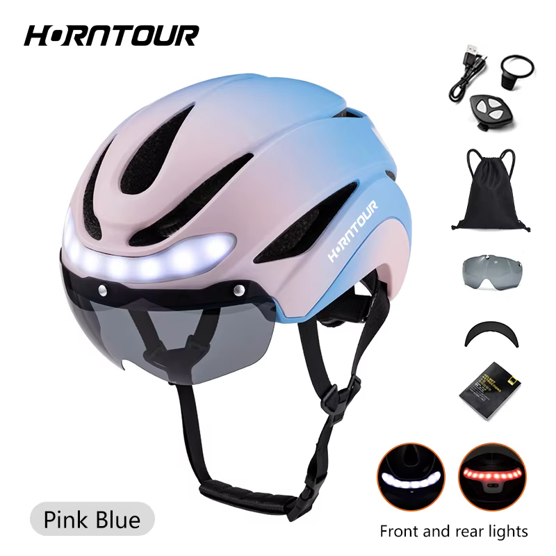Horntour casque de vélo Ride LED lumières course