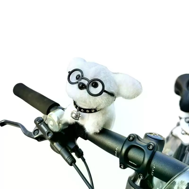 Pendentif décoratif chiot mignon pour guidon de vélo, vélo électrique, moto, vélo de route
