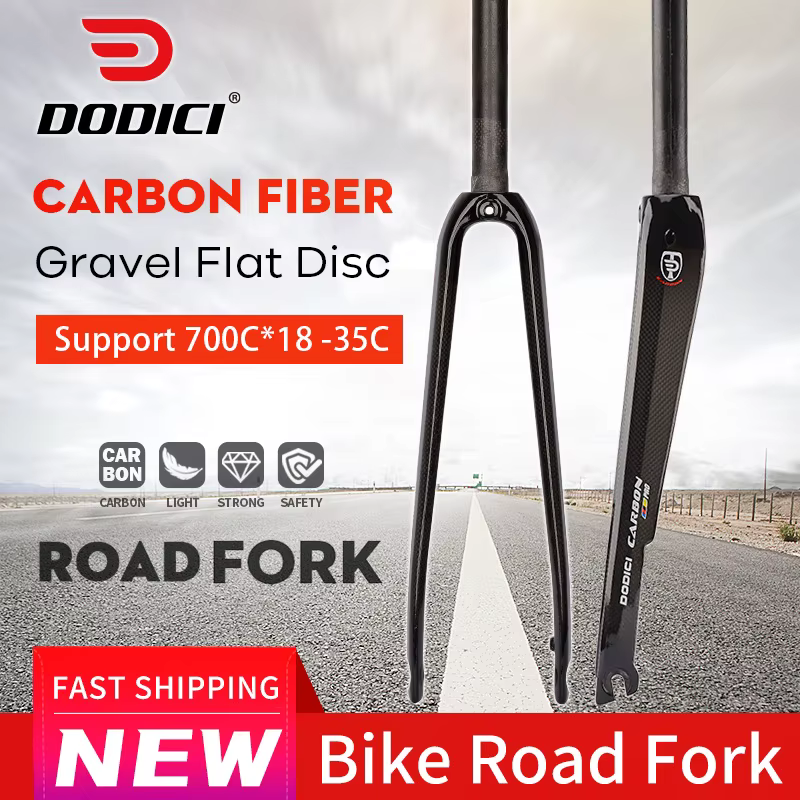 DODICI fourche avant de vélo ultralégère en Fiber de carbone Tube droit