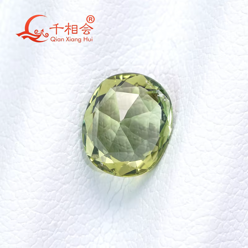 Tourmaline naturelle de forme ovale de 1,88 ct, couleur vert jaunâtre, pierre précieuse en vrac certifiée, cadeau décoratif par GRC