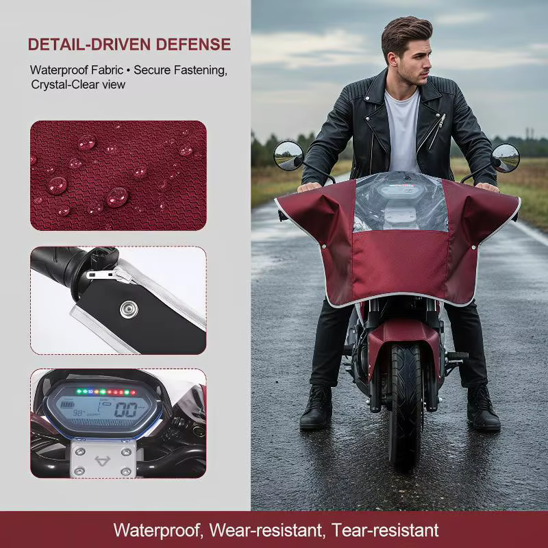 Housse de protection transparente pour tableau de bord de trottinette électrique, avec fermeture éclair, imperméable, pour la conduite en extérieur par temps de pluie