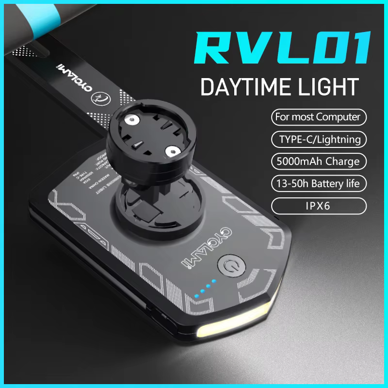 CYCLAMI RVL01 phare de vélo feu avant diurne 5000mAh visibilité de sécurité