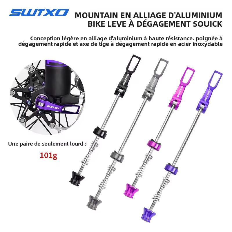 Brochettes QR à dégagement rapide pour vélo vtt