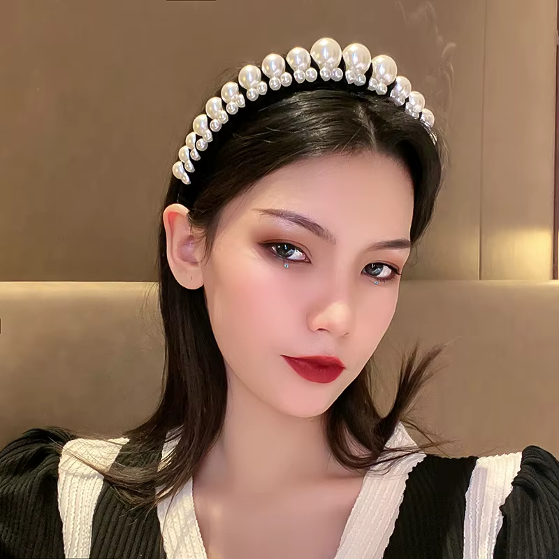 Cerceau de cheveux en flanelle de perles, Design de mode européen et américain, nouveaux accessoires de cheveux, coiffure de personnalité en perles, bandeau pour femmes