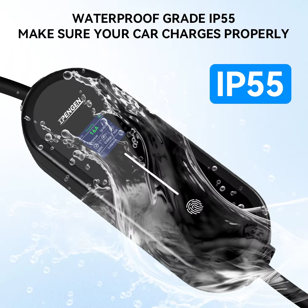 IPENGEN – chargeur EV Portable 3,5 kw, câble de 5M, connecteur Type2 IEC62196/ GB/T 16A, 1 phase, Type 1, boîte murale de chargement pour véhicule électrique