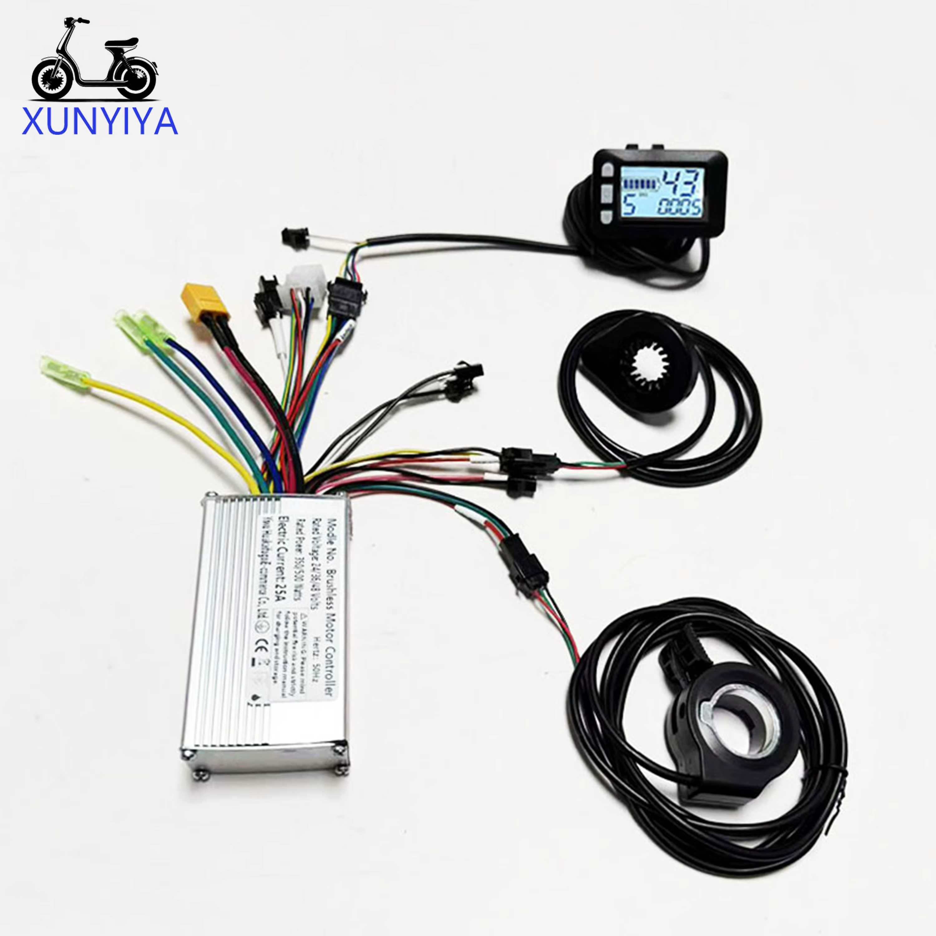 Contrôleur de moteur sans balais pour vélo électrique 25A 24V/36V/48V 350W-500W avec accélérateur P.A.S