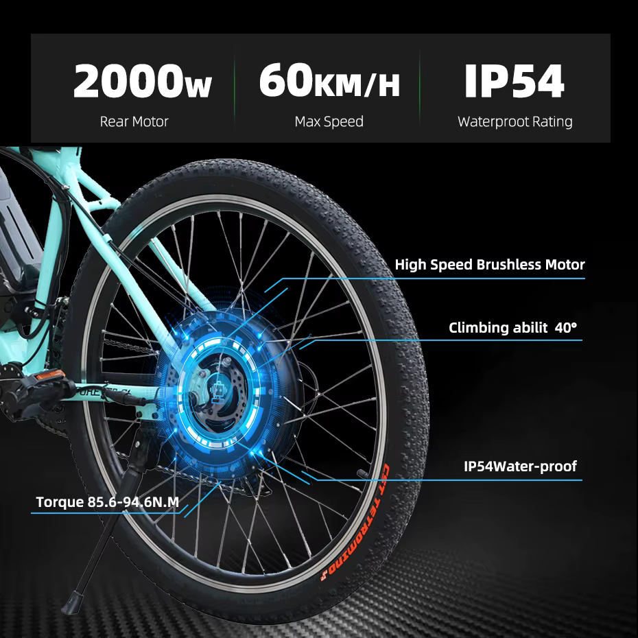 Hailong-Kit de Coversion pour Vélo Électrique, avec Batterie au Lithium de 20Ah, 1500/2000W, 48V, 26/27,5 Pouces, 700C29