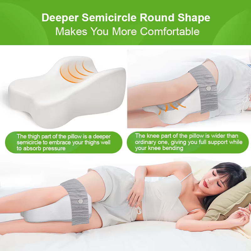 Oreiller long de 14 pouces pour dormir sur le côté, soutien complet des cuisses et des genoux pour une séparation des genoux requise, oreiller pour les jambes, grand, gris