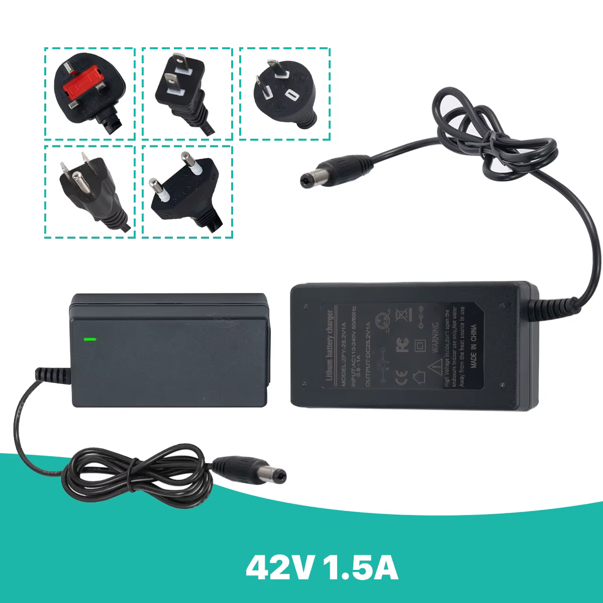 Chargeur de batterie pour trottinette électrique 42V 1.5A