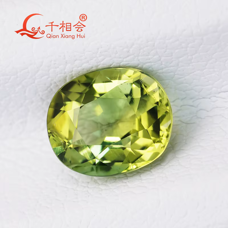 Tourmaline naturelle de forme ovale de 1,88 ct, couleur vert jaunâtre, pierre précieuse en vrac certifiée, cadeau décoratif par GRC