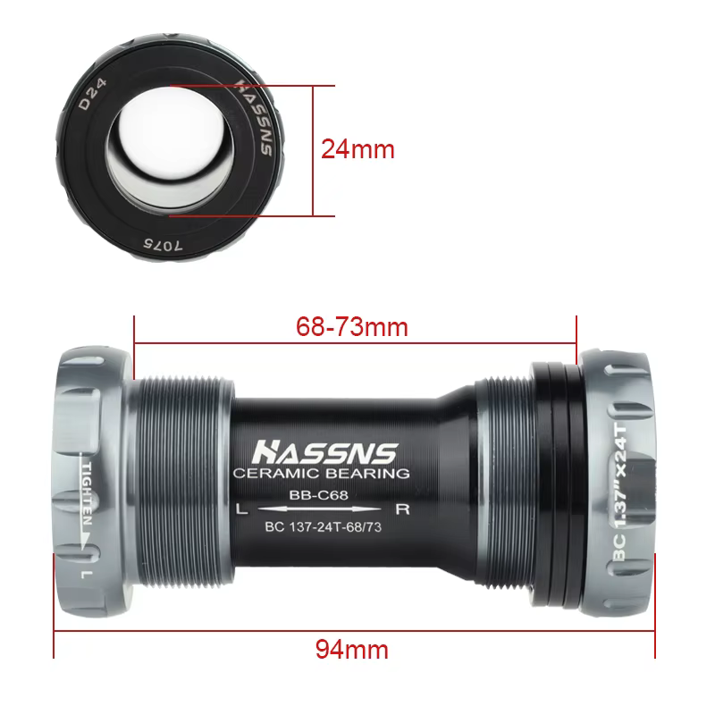 HASSNS – support de pédalier en céramique Hollowtech, pour vtt, BB68