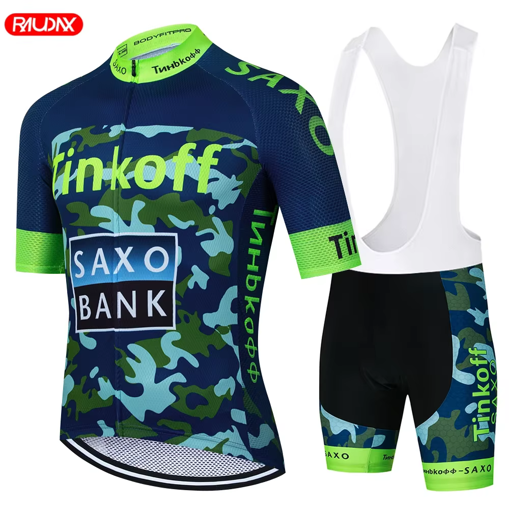 Tinkoff-Ensemble de maillot de cyclisme Saxo Bank, anti-UV, respirant, course, sport, vélo, vêtements de cyclisme, été, 2025
