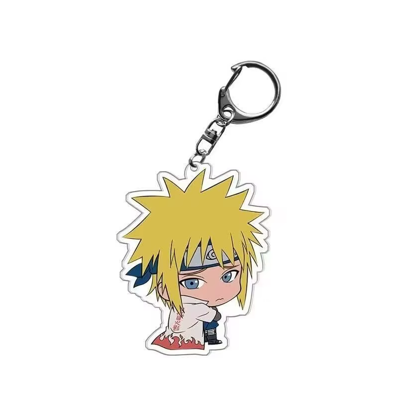 Porte-clés en acrylique mignon de dessin animé Naruto chibi, personnalisé, accessoire de sac à dos pour étudiant, marchandise d'anime en gros