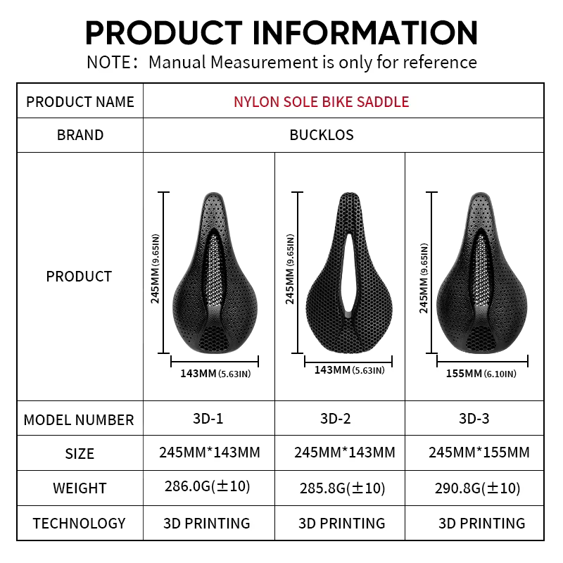 BUCKLOS selle de vélo 143MM 155mm