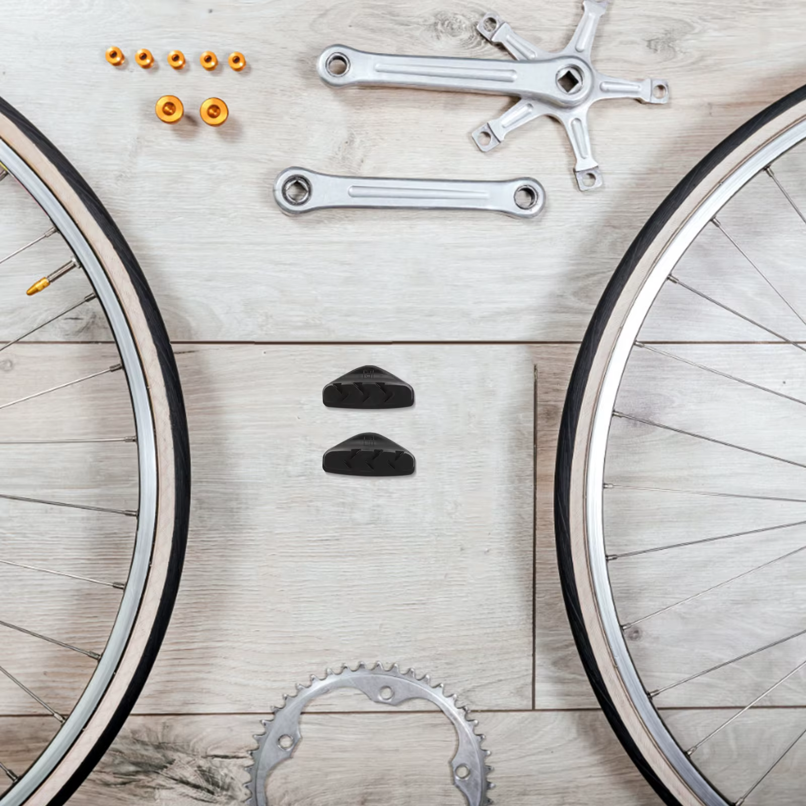 2 paires de plaquettes de frein en caoutchouc pour vélo de route