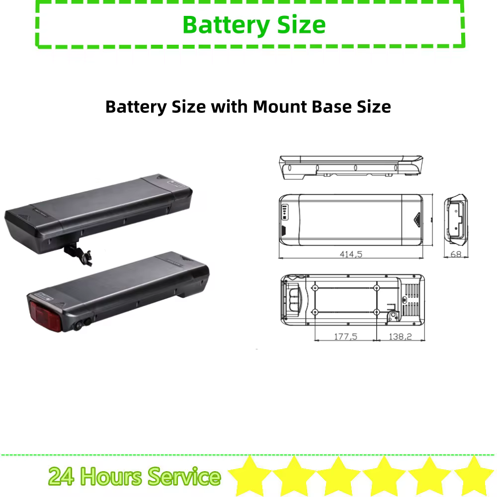 Elcykel 28 "batterie de vélo électrique de ville 36V 10.4Ah 10Ah 12Ah 14Ah montage de support