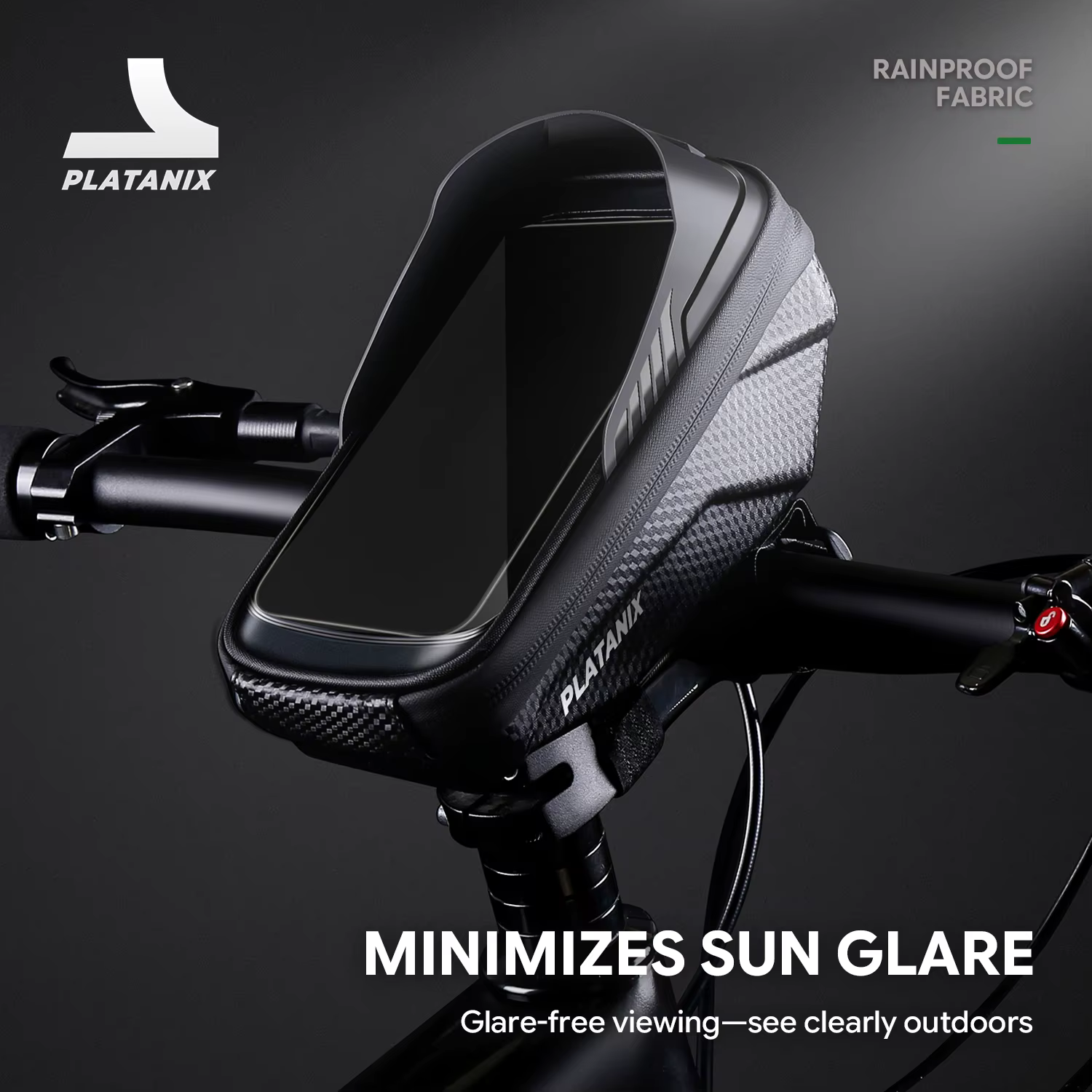 PLATANIX A1 Sac de guidon rigide en EVA pour VTT et vélo de route et pochette pour téléphone à fixer sur le cadre - Équipement de cyclisme polyvalent pour l'extérieur