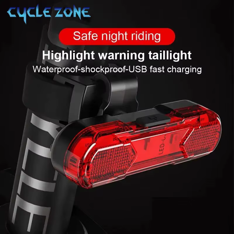 Feu arrière de vélo, Rechargeable par USB