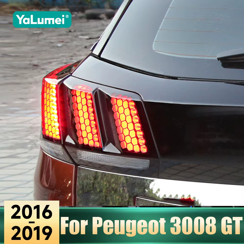 Accessoires pour Peugeot 3008 GT 3008GT 2016 2017 2018 2019, couvercle de feu arrière de voiture, autocollant de protection de décoration en nid d'abeille