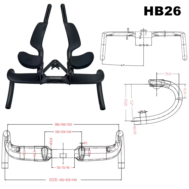 BIKEDOC HB26 guidon de route en carbone