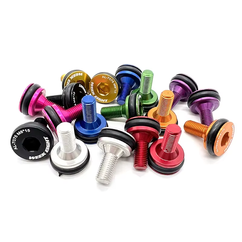 1 paire de support inférieur de vélo à trou carré, boulons scellés étanches, vis BB M8 * 15mm pour Brompton en alliage d'aluminium/acier