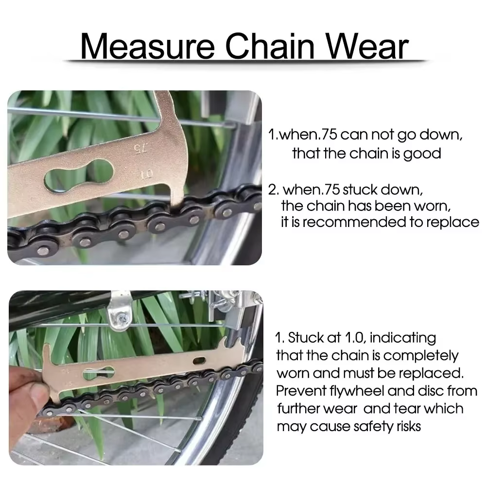 Jauge de mesure d'usure de chaîne de vélo