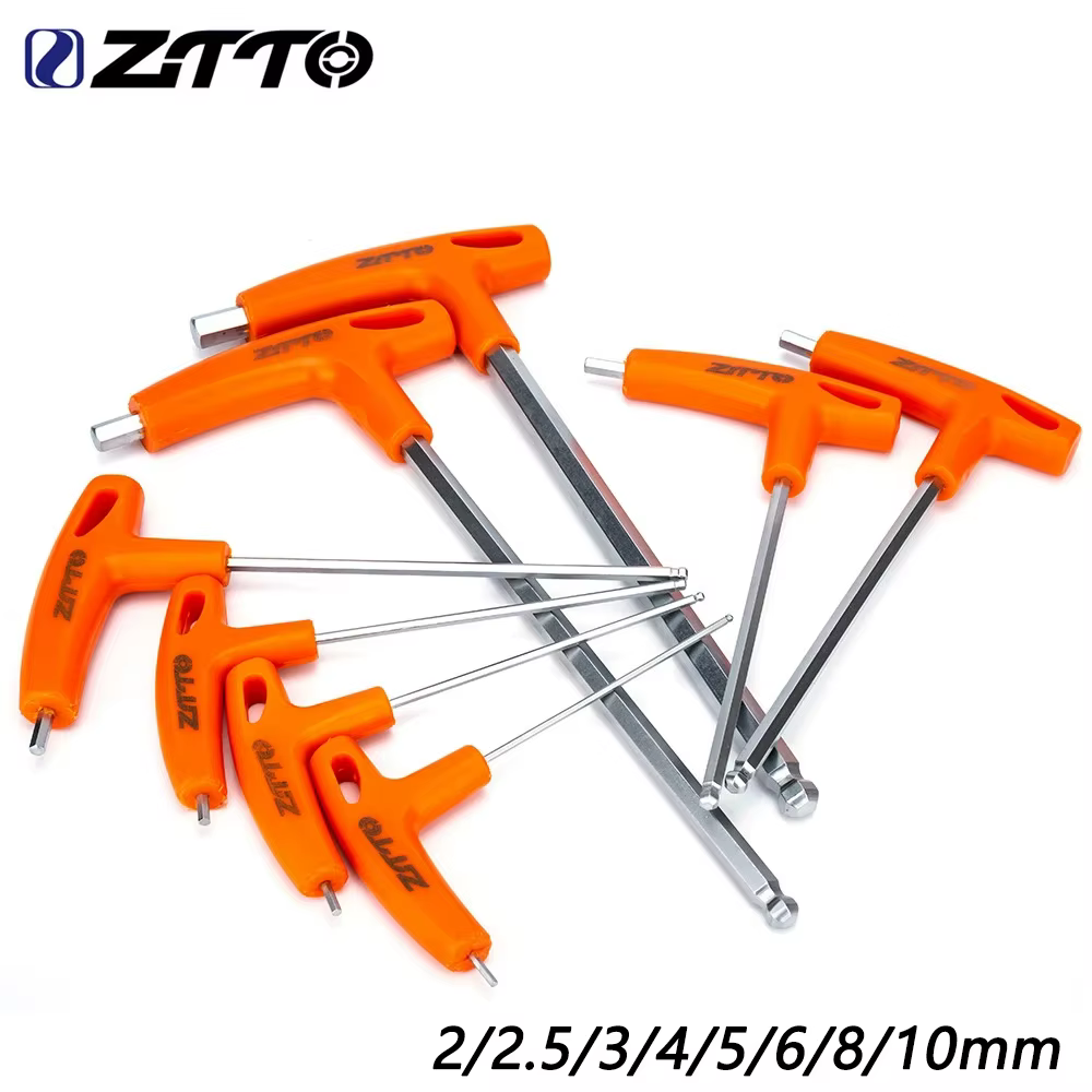ZTTO clé Allen de vélo 2mm 2.5mm 3mm 4mm 5mm 6mm 8mm 10mm clé à vis clé hexagonale à bras long avec extrémité sphérique en acier traité thermiquement