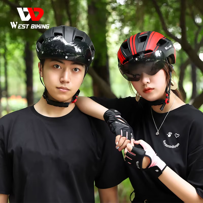 WEST BIKING-Casque de vélo ultraléger avec feu arrière