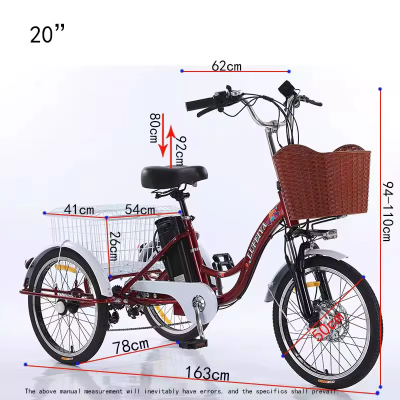Tricycle électrique à 3 roues pour adultes