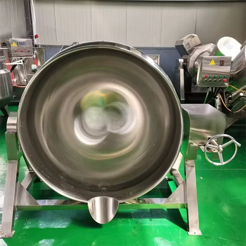 Bouilloire à bonbons inclinable 100-1000L, avec agitateur, vapeur à gaz, bouilloire électrique à gaine, marmite avec mélangeur