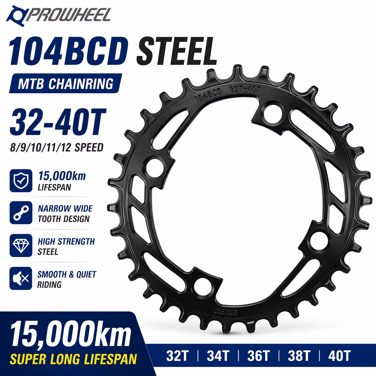 Prowheel-Plateau de vélo rond en acier