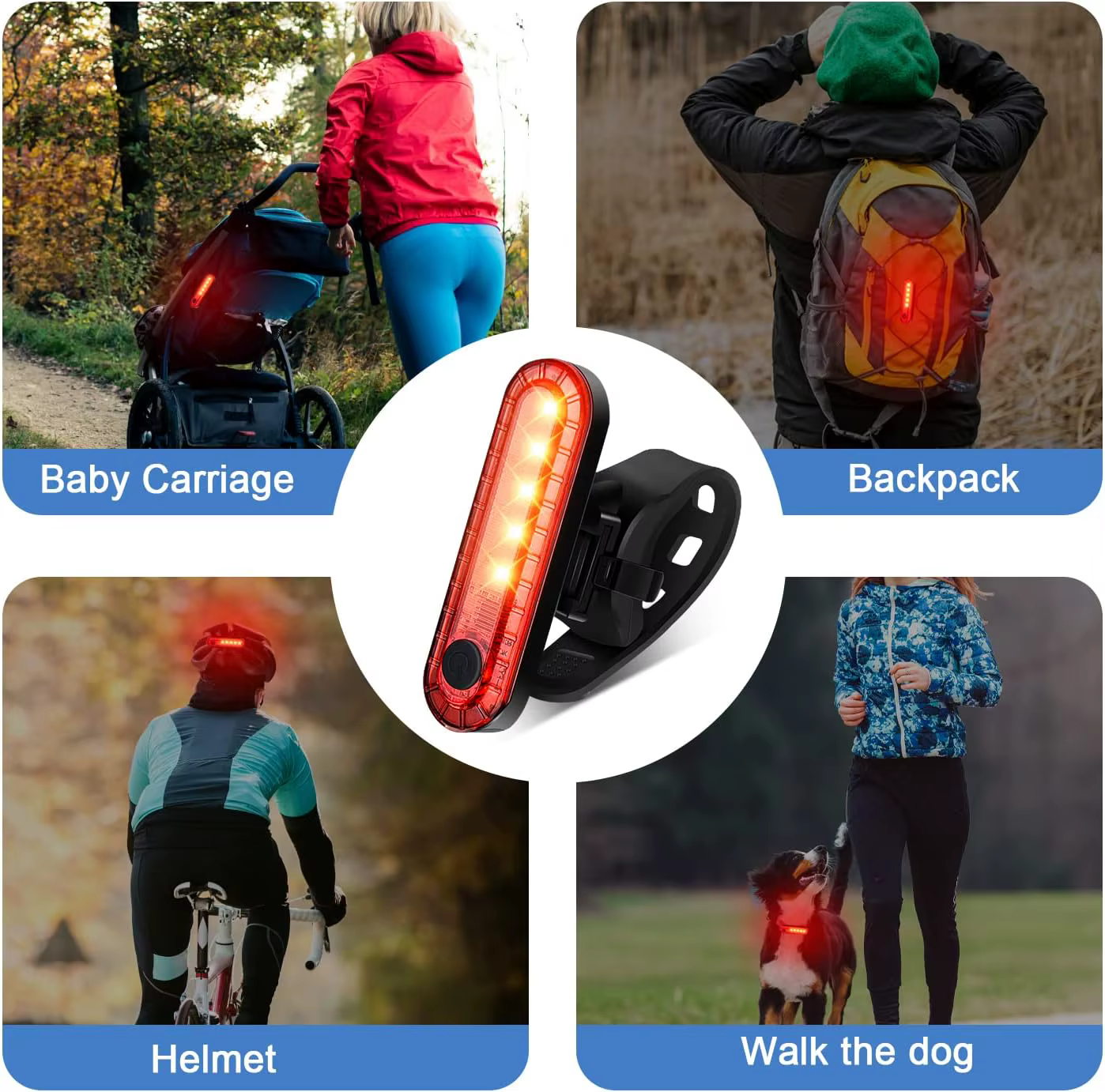 Feu arrière de vélo rechargeable par USB