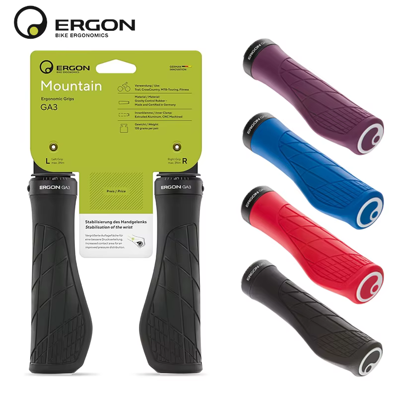 Ergon GA3 poignées ergonomiques pour vélo tout-montagne confort et Support de poignet pour vtt Trail antidérapant VTT
