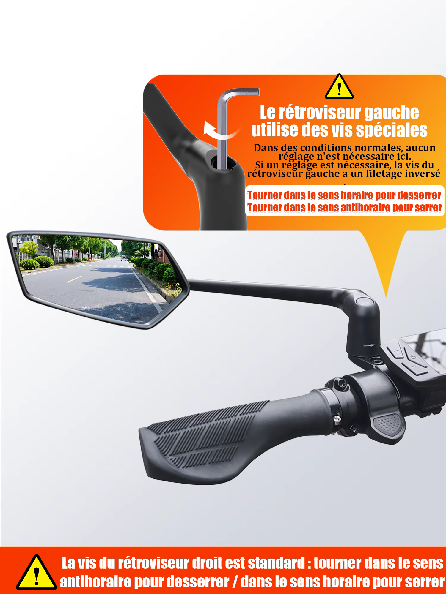 Rétroviseur pour guidon de vélo