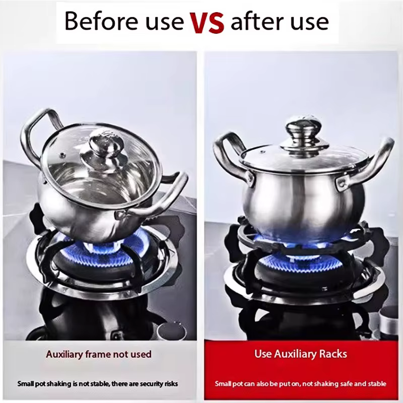 Support de cuisinière à gaz pour cuisine, accessoires en fonte, support de pot à lait, trépied, petit support de pot à fond plat pour wok ou bouilloire