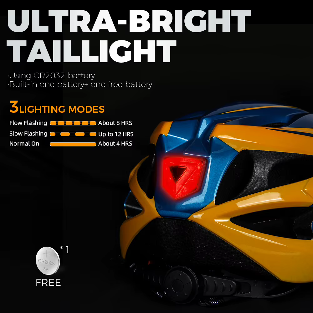 VICTGOAL adultes casque de vélo visière LED feu arrière hommes femmes