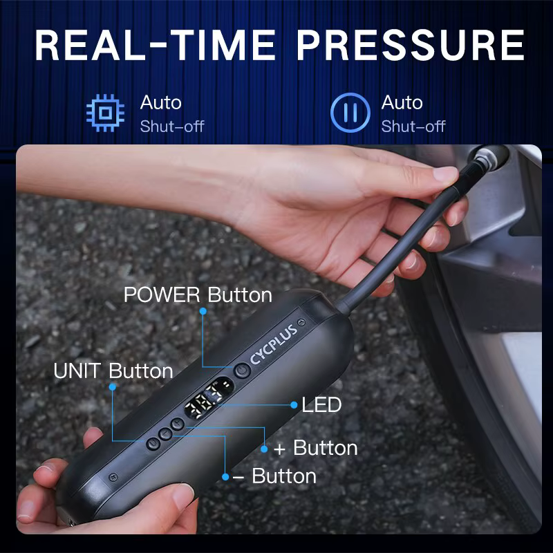 CYCPLUS A2 compresseur d'air pompe à vélo sans fil pour pneu de voiture haute pression 150psi Portable gonfleur