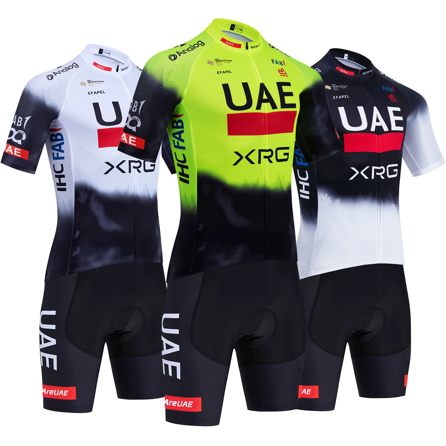 Ensemble maillot et short de cyclisme jaune fluo