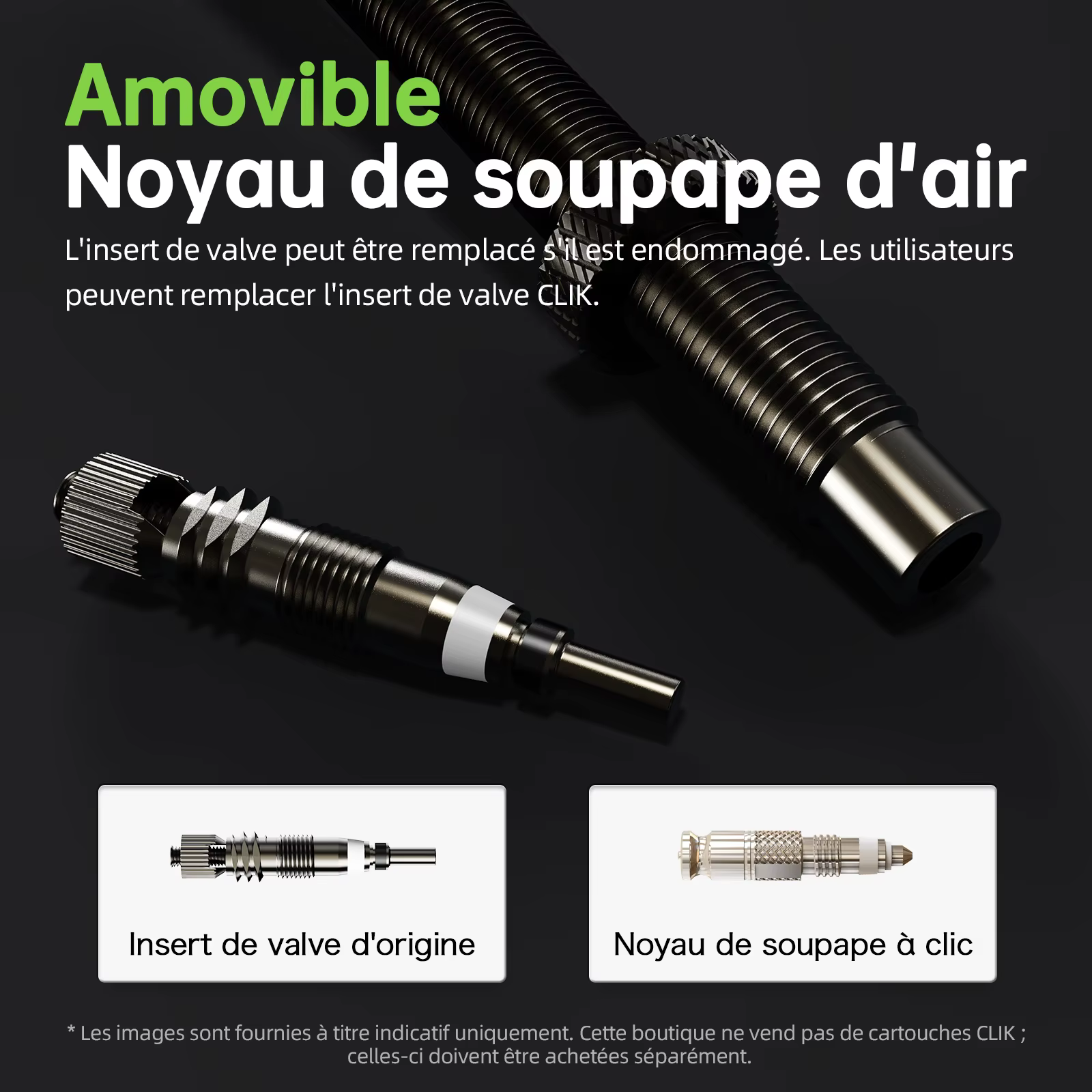 CYCLAMI – noyau de Valve d'air amovible en TPU