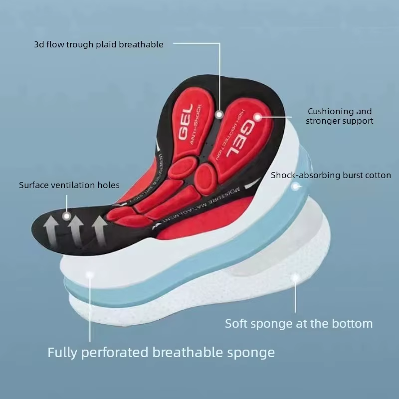 Sous-vêtements de cyclisme pour hommes avec coussinets en gel 5D