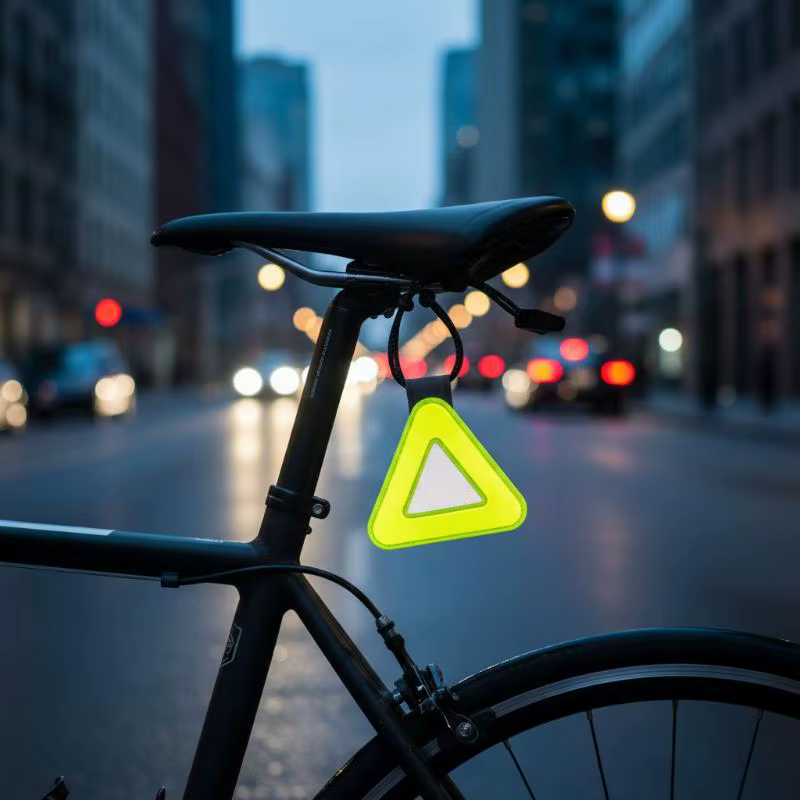 Panneau triangulaire réfléchissant pour vélo