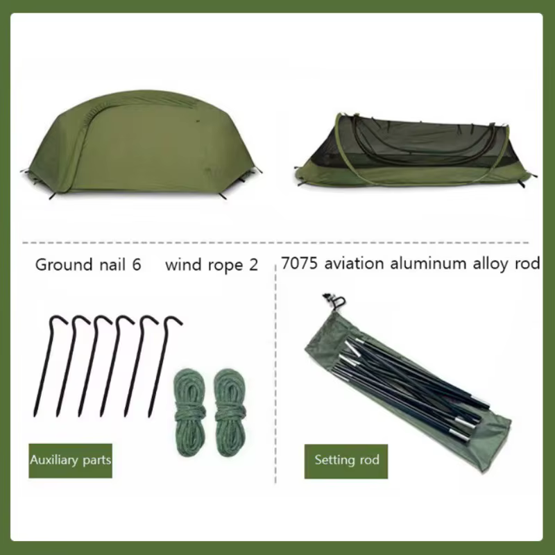Tente de camping pliable portable, imperméable, pour une personne, équipement de couchage, randonnée en plein air, alpinisme, équipement de camping
