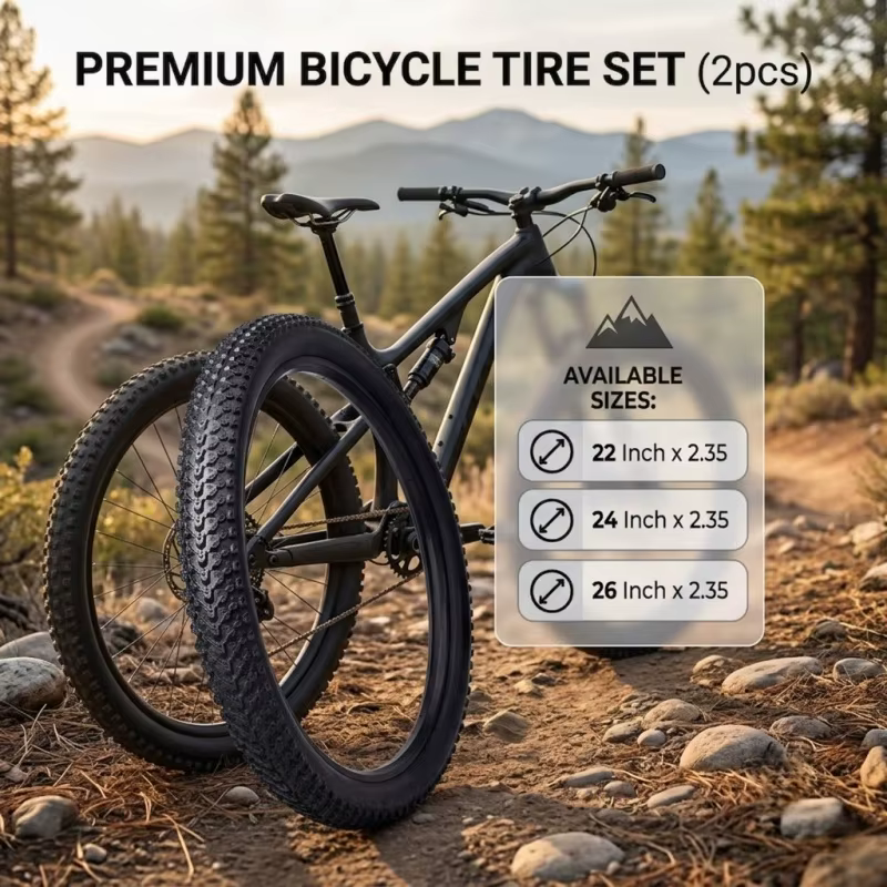 2 pneus de vélo 26x2.35 24x2.35 22x2.35