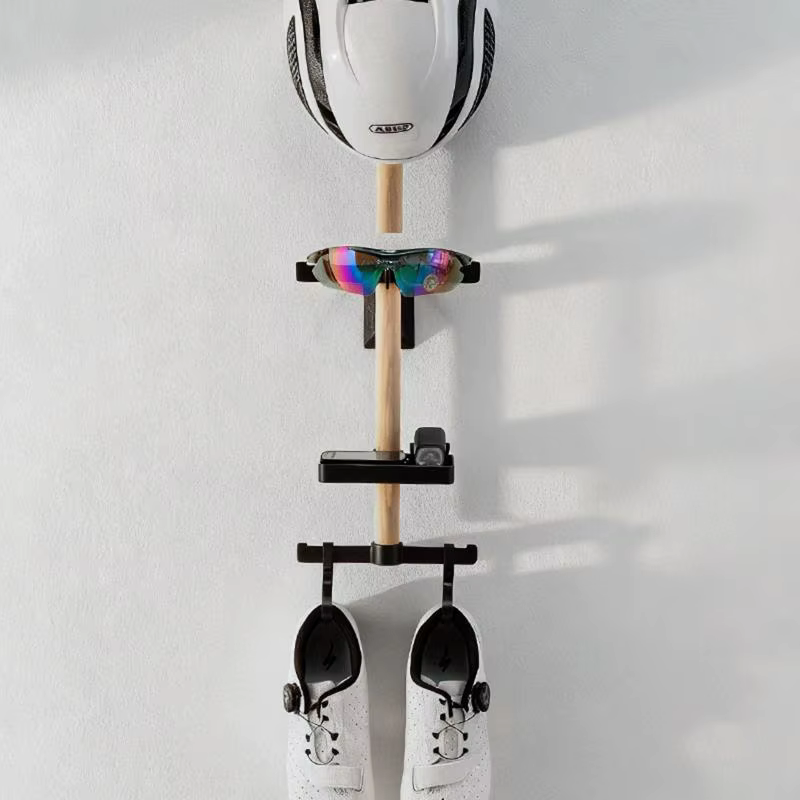 Support mural pour vélo en bois de hêtre