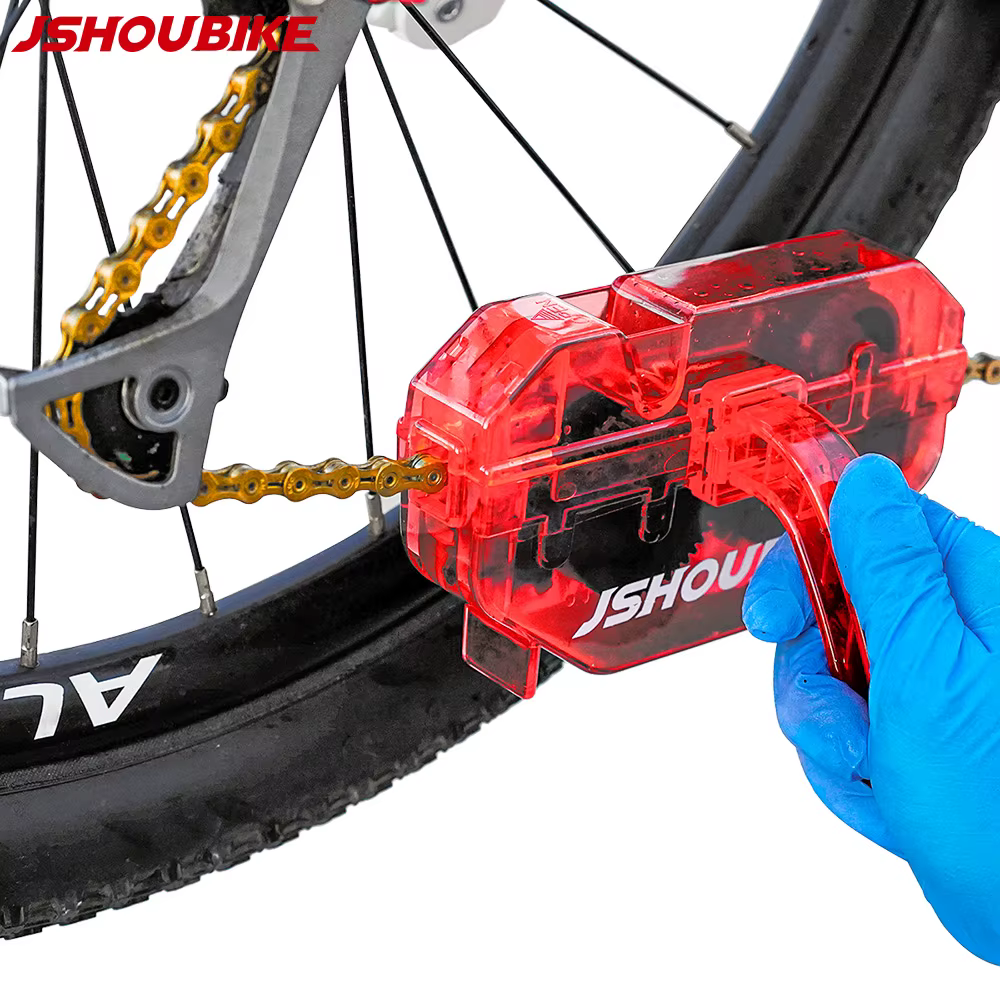 Nettoyeur de chaîne de vélo rouge