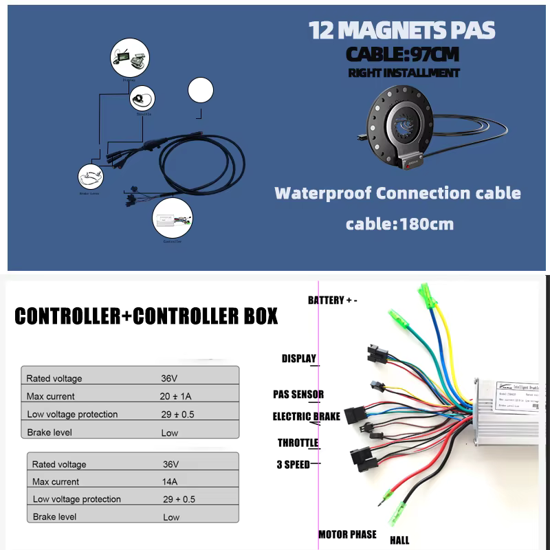 BAFANG-kit de vélo électrique avec batterie 12Ah 15Ah, moteur intégré dans le moyeu de la roue avant/arrière, 20/26 pouces, 27.5 700C