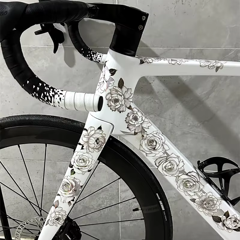 Autocollants de vélo fleur pour cadre