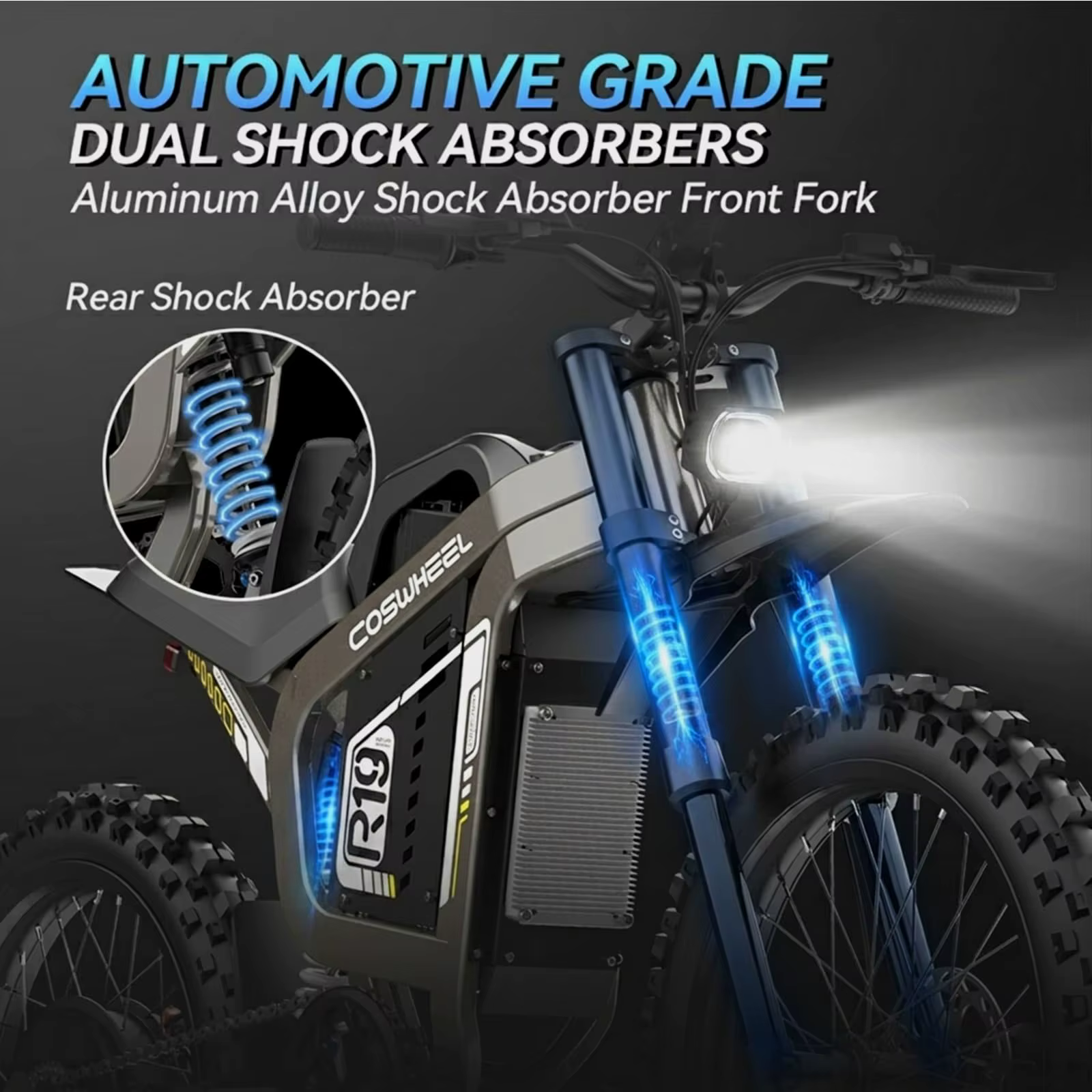 Motos électriques R19, batterie lithium 72V 40AH