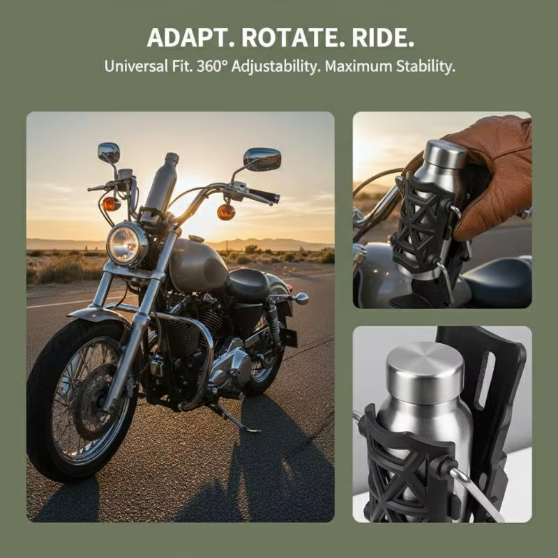 Porte-bidon compact pour vélos et motos avec support stable pour usage occasionnel