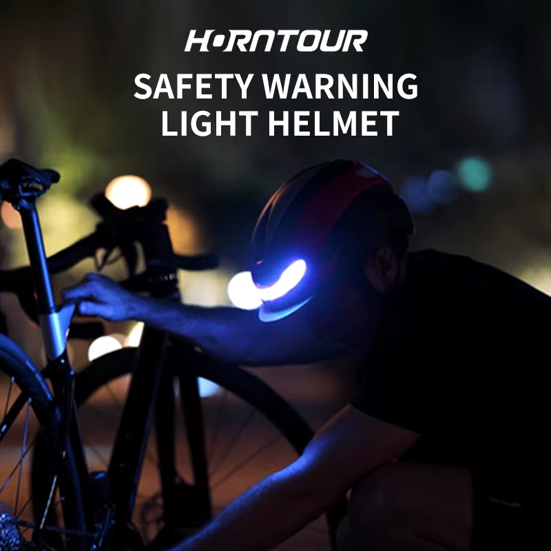 Horntour casques de vélo pour adultes avec feu arrière LED Rechargeable lunettes magnétiques visière casque de cyclisme